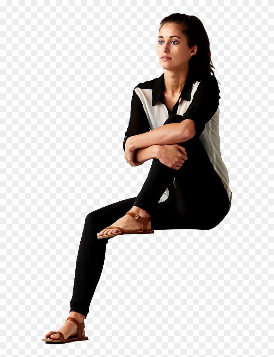 People Seating Png - Girl Sitting Down Png Clipart