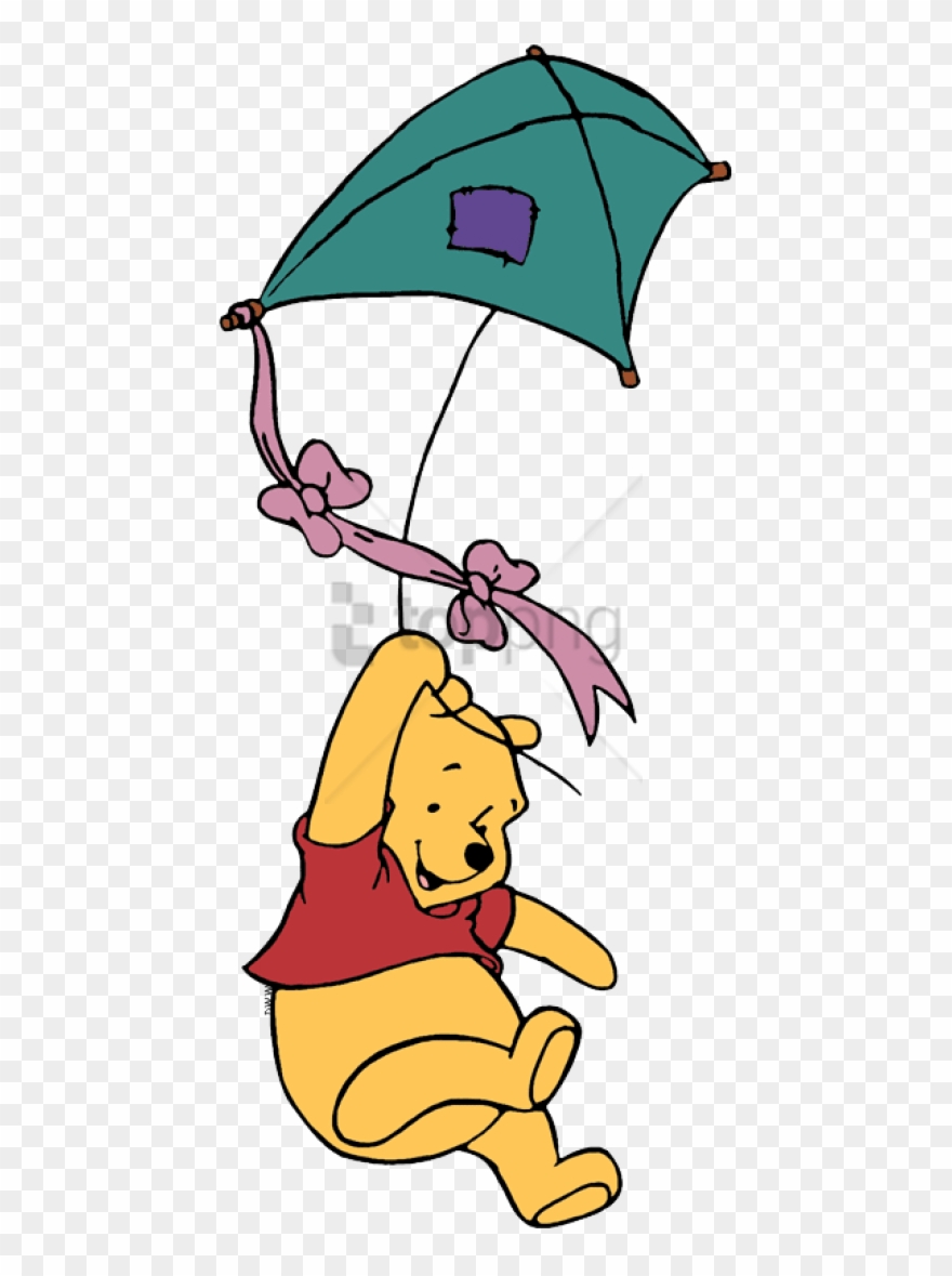 Free Png Kitedisney - Winnie The Pooh Flying A Kite Clipart