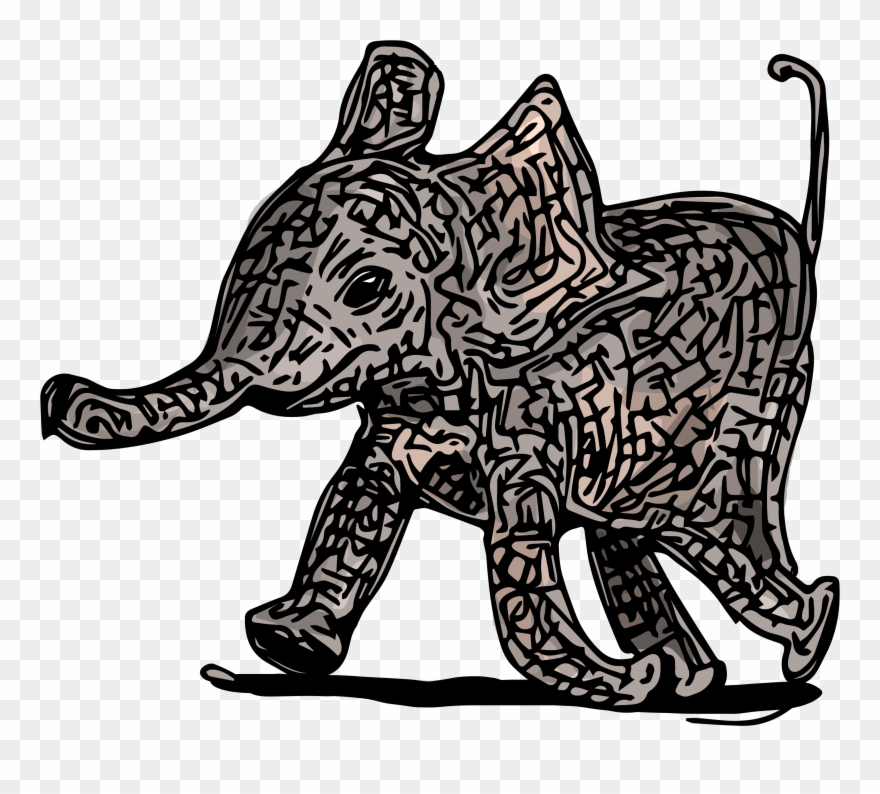 Pin By Erosner Illustrations On Beautiful Baby Elephant - Illustration Clipart