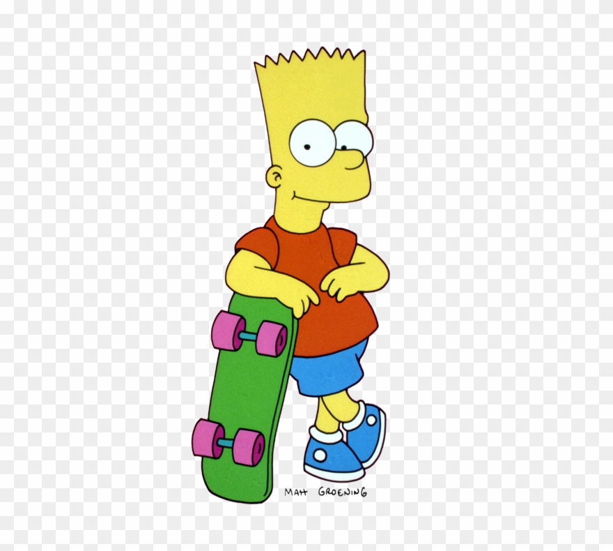 Bart Simpson With Skateboard Clipart