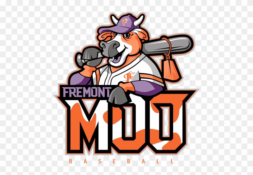 Fremont Moo Baseball - Cartoon Clipart