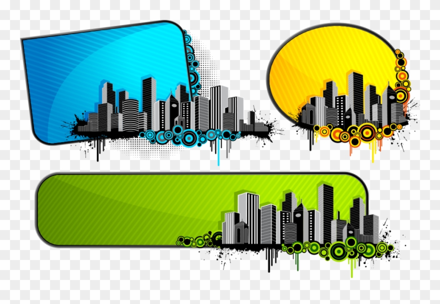 Silhouette Illustration Vector City High Highrise Clipart