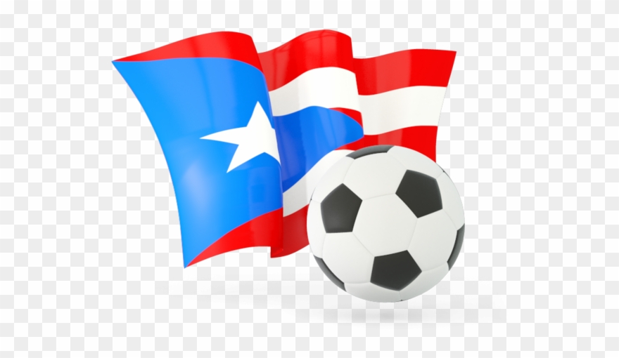 Puerto Rico Clipart Football - Football With Waving Flag Icon - Png Download