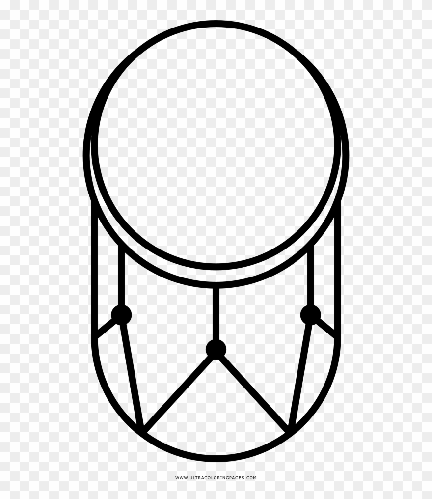 Drum Coloring Page - Circle Clipart