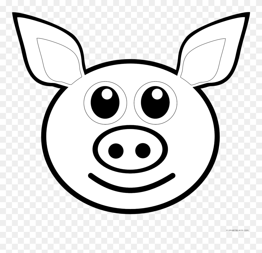Pigs Clipart Outline - Line Drawing Of A Pig - Png Download