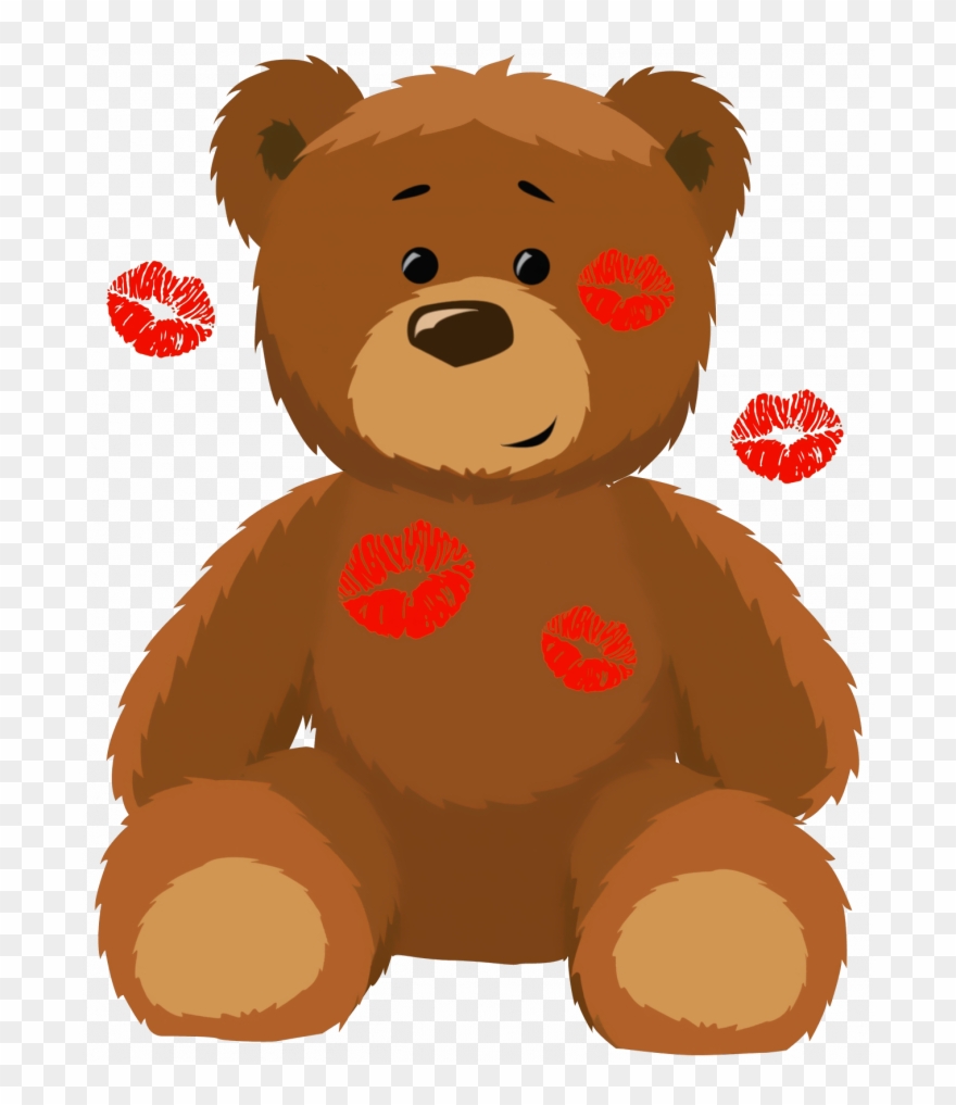 Medium Size Of Bear Drawings With Hearts Cute Pooh - Valentines Day Bear Clip Art - Png Download