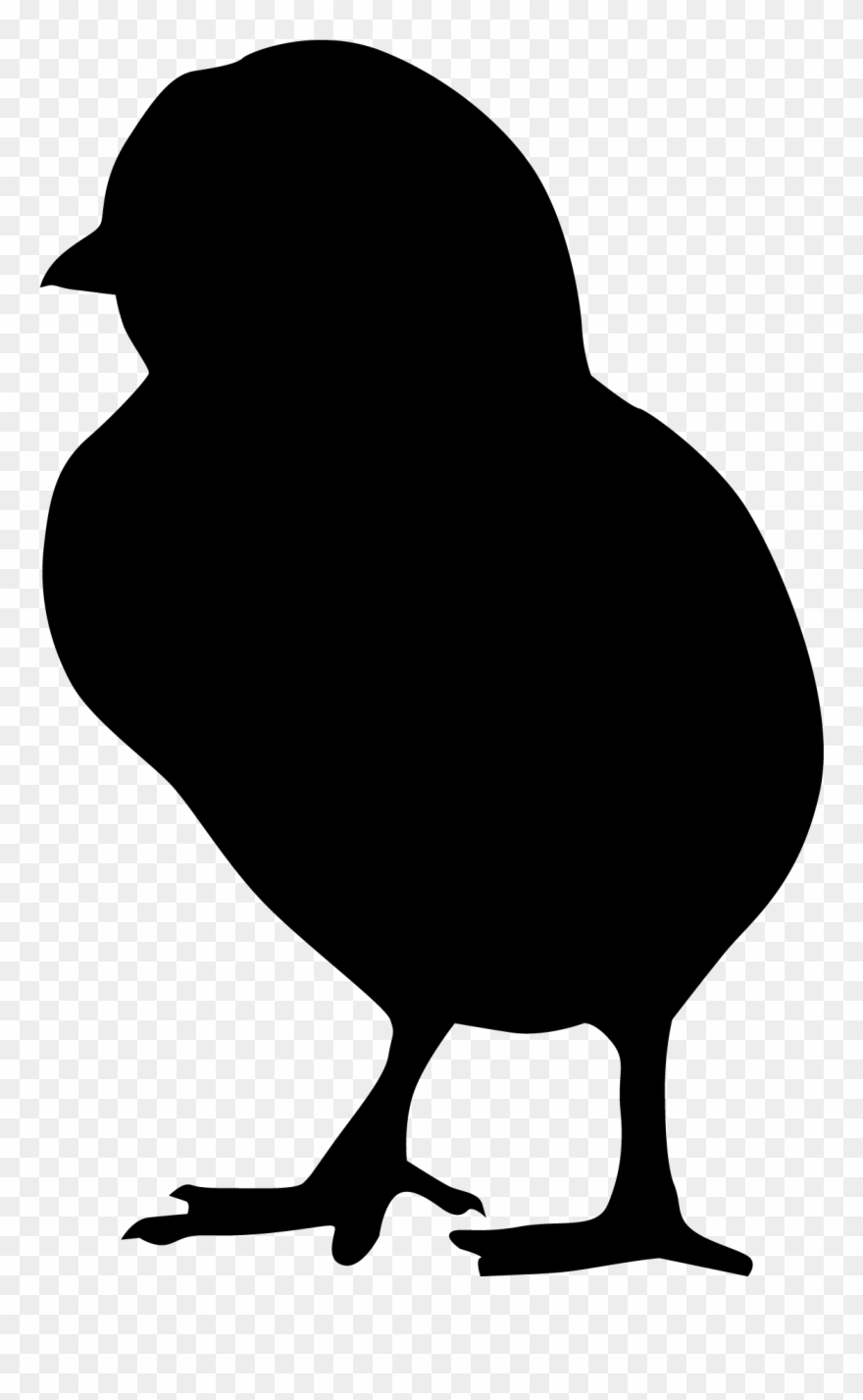 Silhouette Poussin - Baby Chicken Silhouette Png Clipart