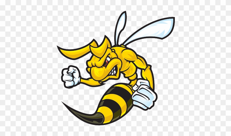 Printed Vinyl Bee - Hornet Mascot Clipart