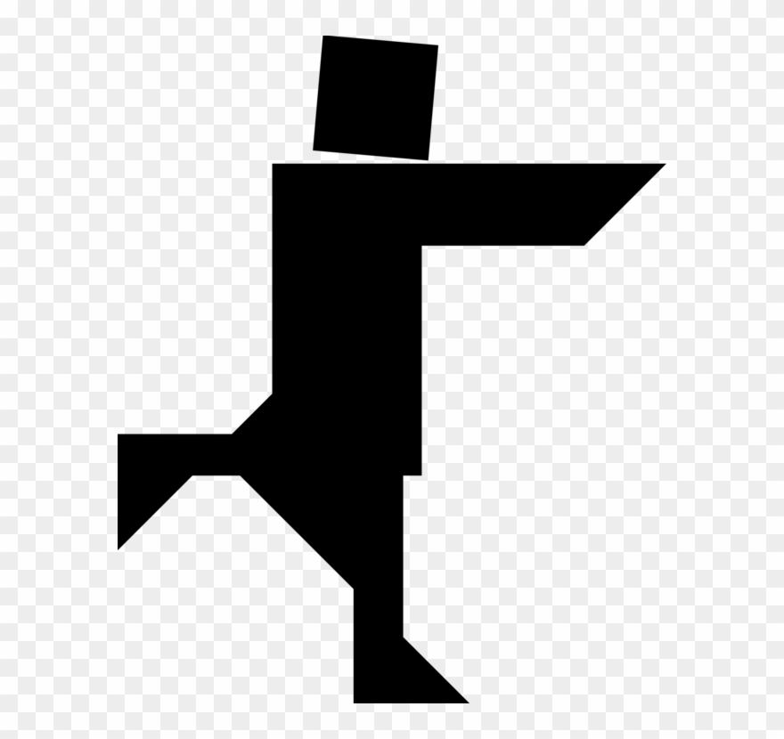 Silhouette Black And White Tangram Wikimedia Commons - Silhouette Clipart