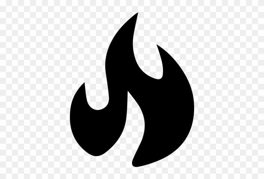 Intense - Black And White Flame Clipart