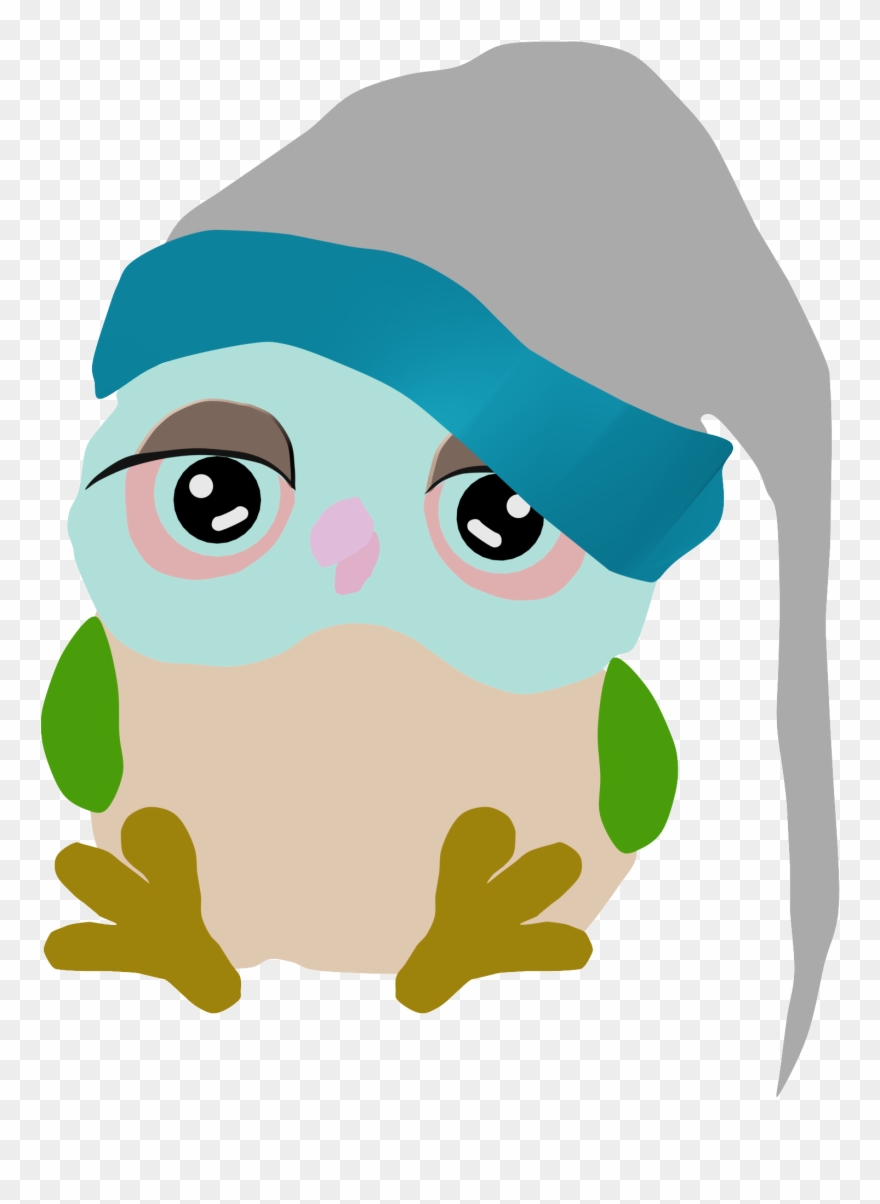 Clip Cartoon Owls Night Sleep Png Clipartly - Sleeping Owl Clipart Transparent Png