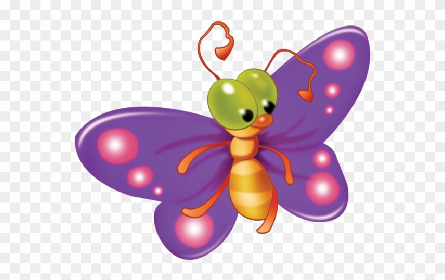 Cute Butterfly Cartoon Clip Art Images On A Transparent - Baby Butterfly Images Cartoon - Png Download