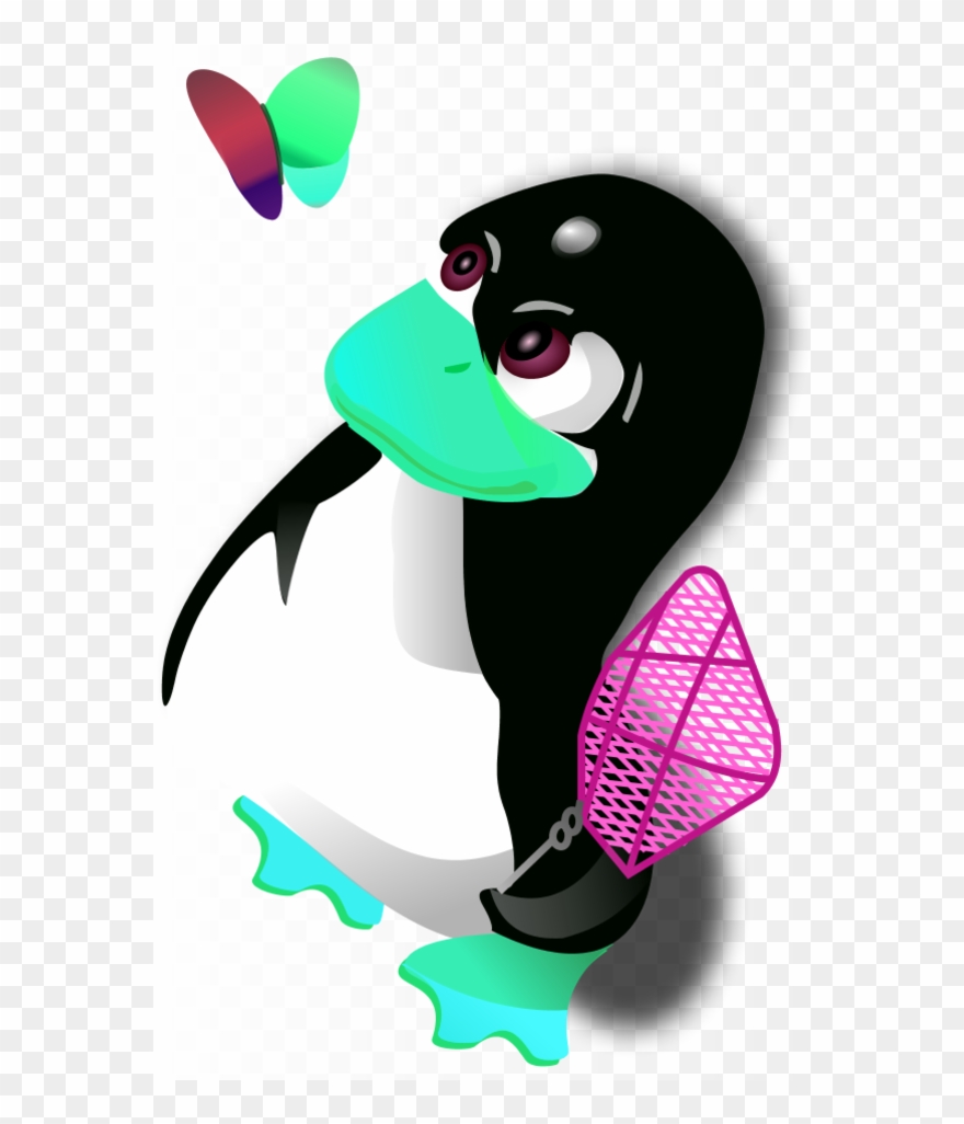 Tux Penguin Microsoft Logo Butterfly - Linux Tux Clipart