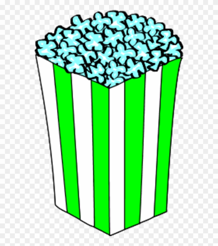Popcorn In A Box - Green Popcorn Clipart - Png Download