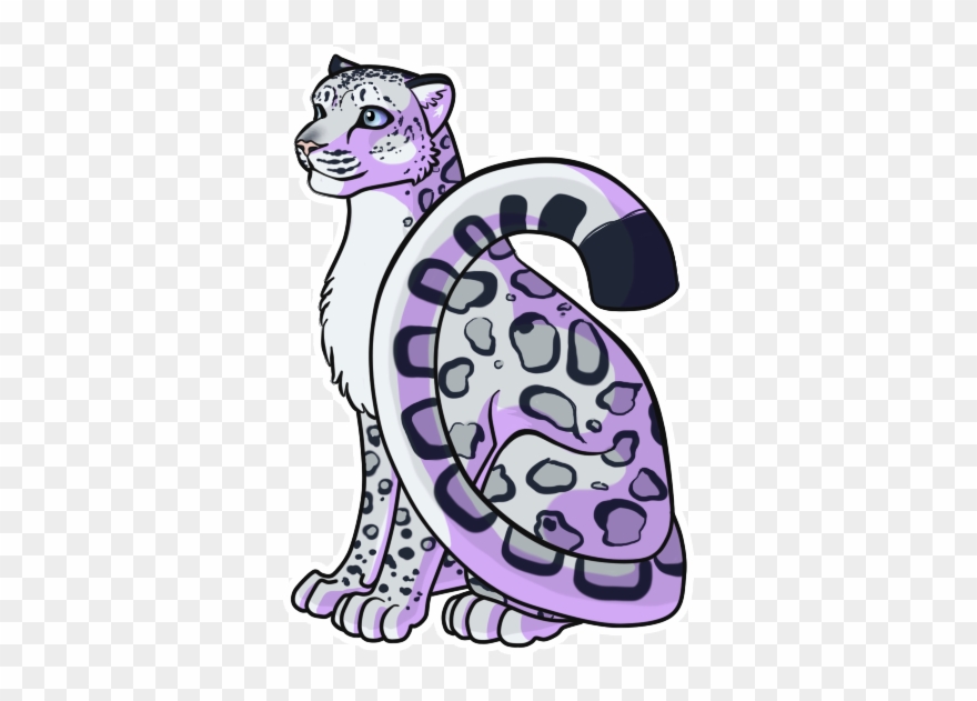 Clip Arts Related To - Cartoon Snow Leopard Drawing - Png Download