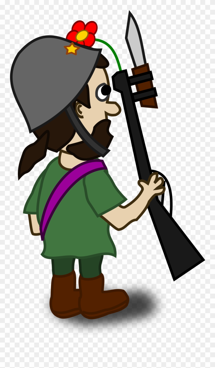 Soldier Clipart Comic Person - Desenho Homem Com Arma - Png Download