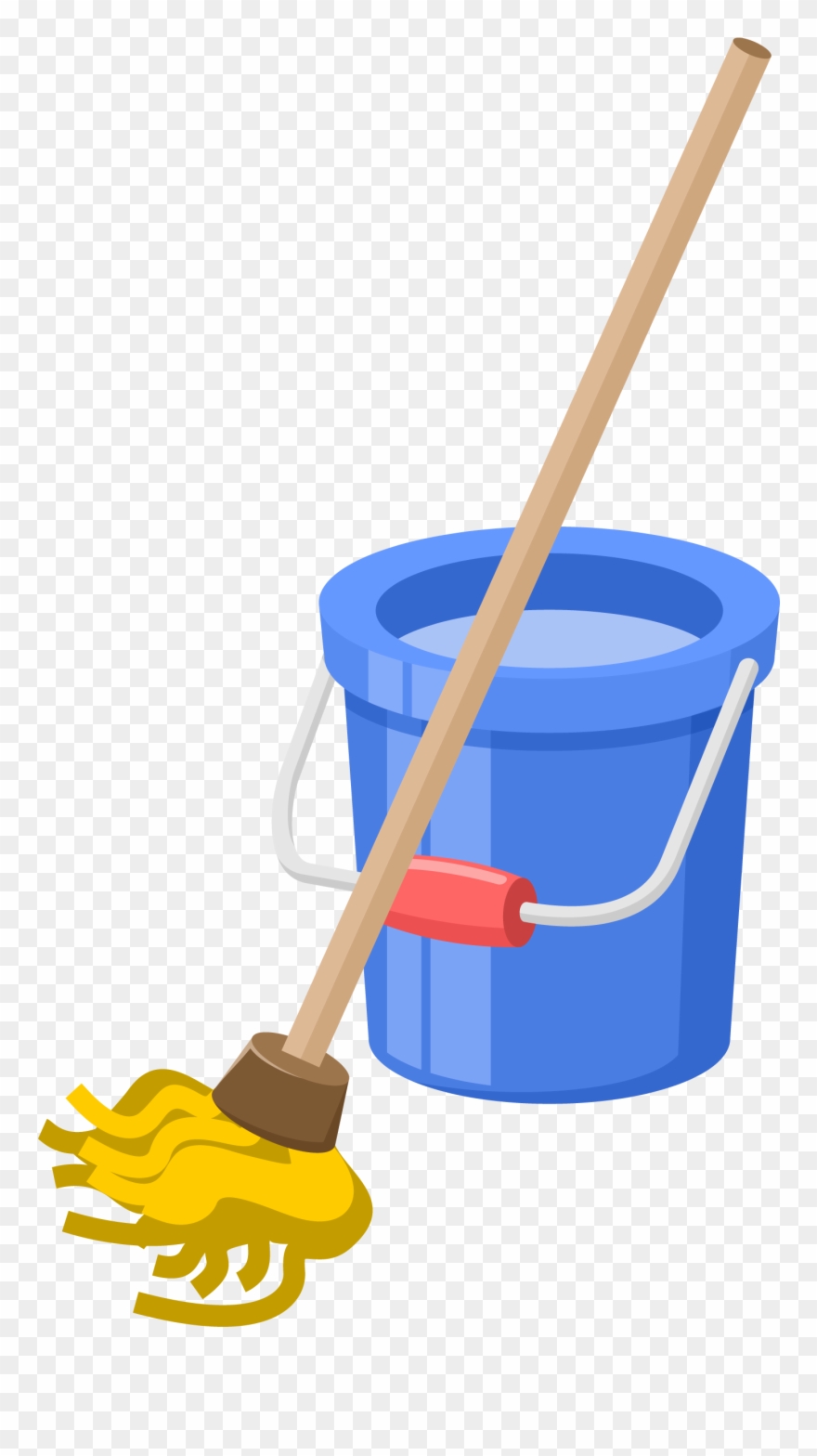 Clean Vector Mop Bucket - ไม้ ถู พื้น การ์ตูน Clipart