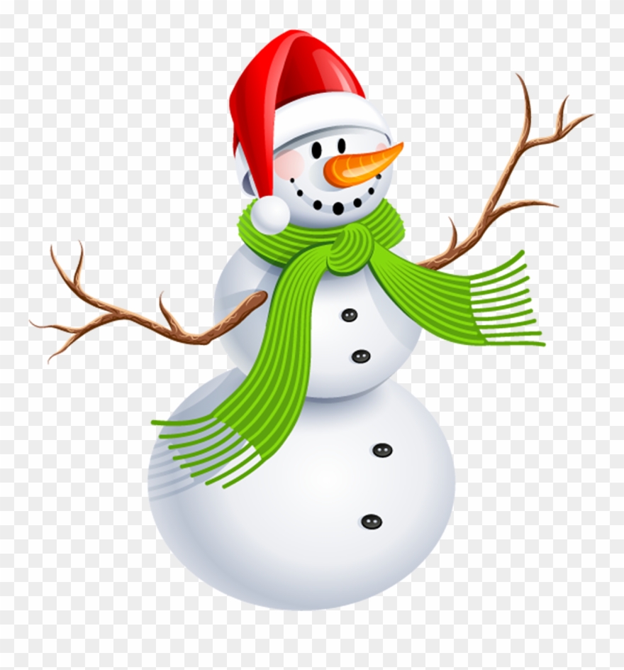 Vector Snowman Scarf - Free Clip Art Snowman - Png Download
