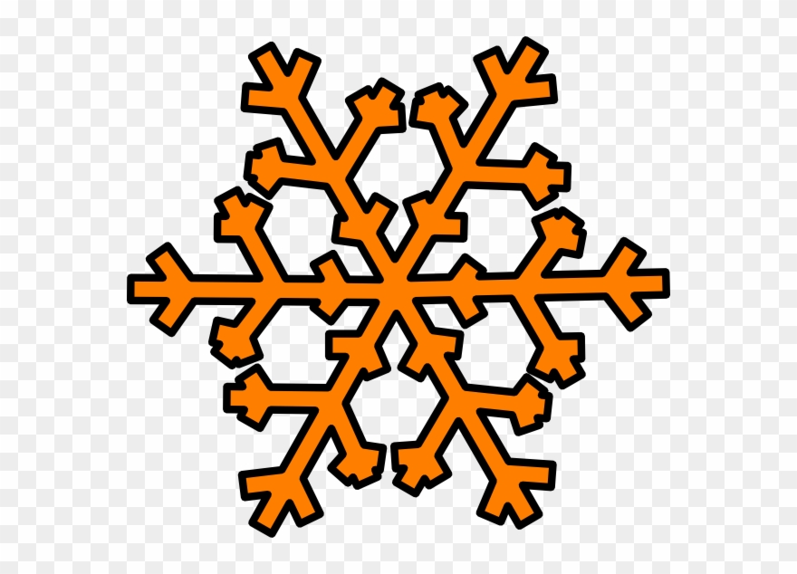 Orange Snowflake Clip Art At Clker - Transparent Background Red Snowflakes - Png Download