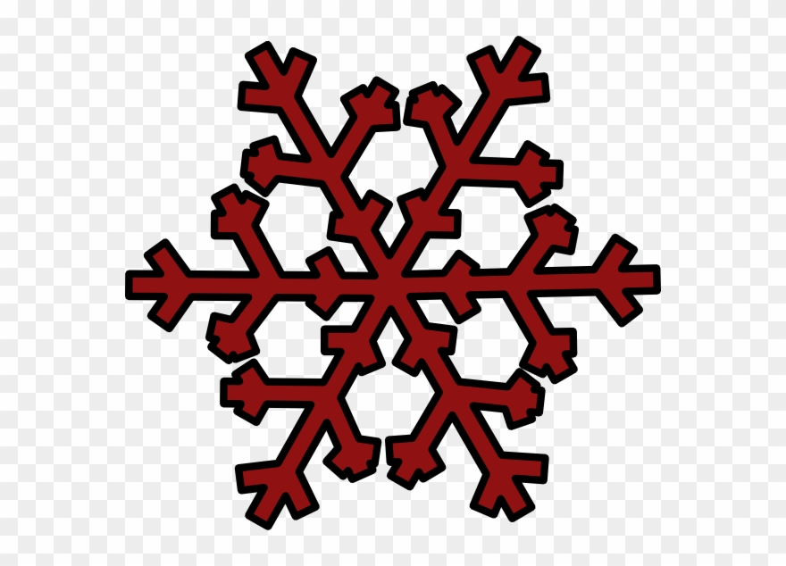 Dark Red Snowflake Clip Art At Clker - Red Snowflake With Transparent Background - Png Download