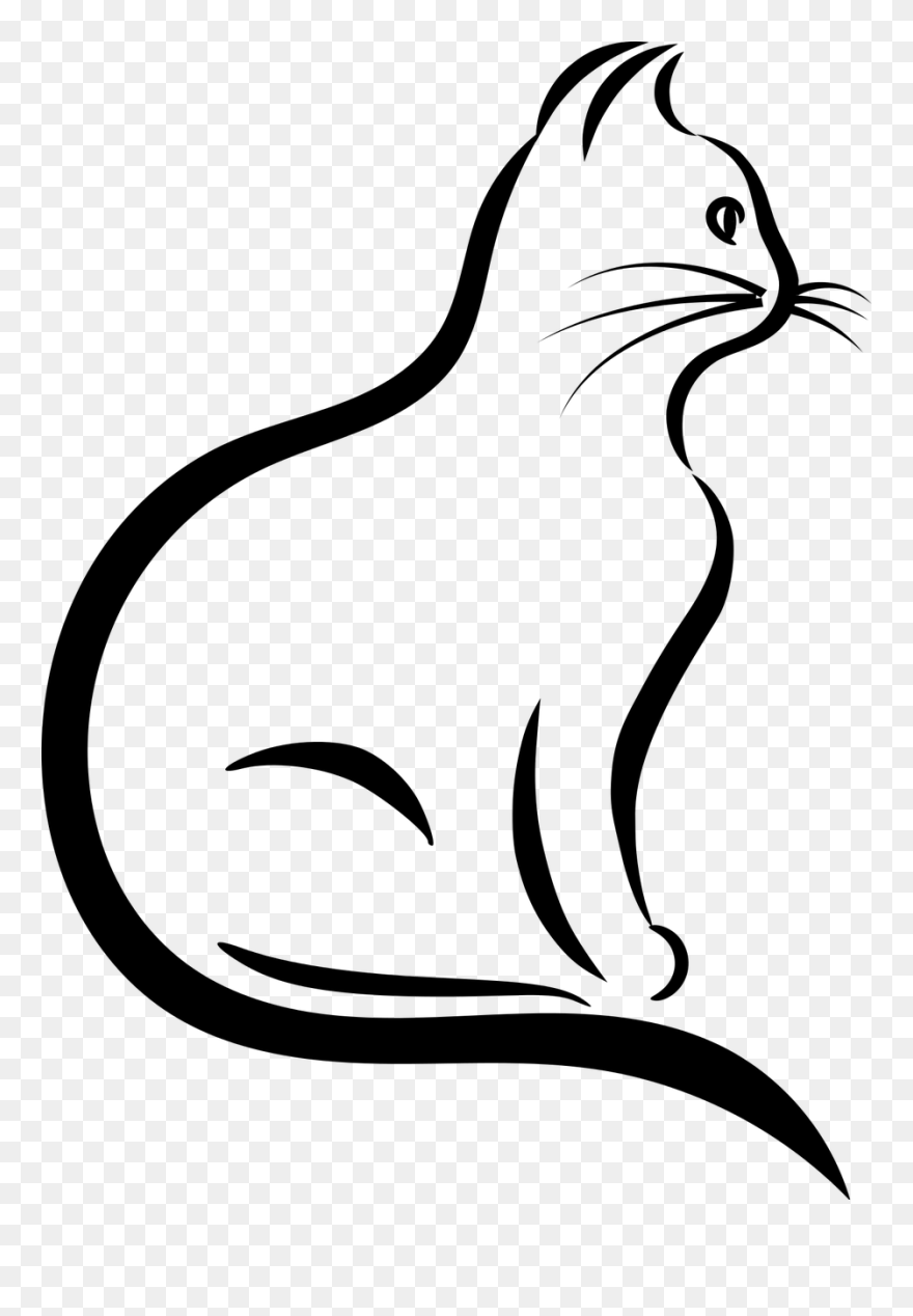 All Photo Png Clipart - Cat Silhouette Line Png Transparent Png