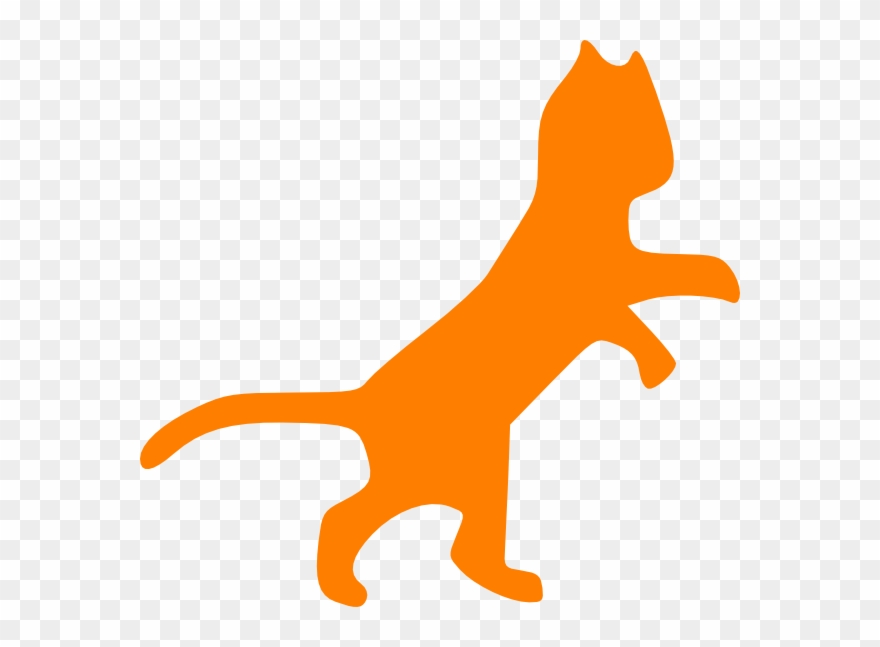 Orange Cat Dancing Sillohette Clip Art At Clipart - Dancing Cat Clip Art - Png Download