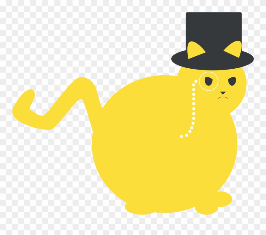 Cat,fat - Rich Cat Cartoon Clipart