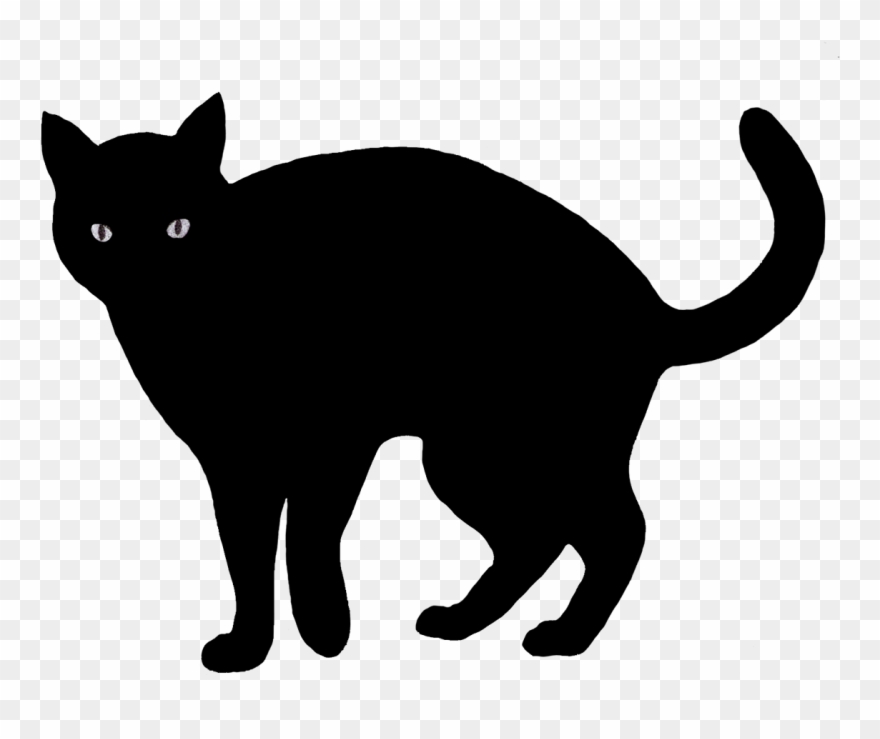 Cat Ears Clipart - Black Cat Drawing Easy - Png Download