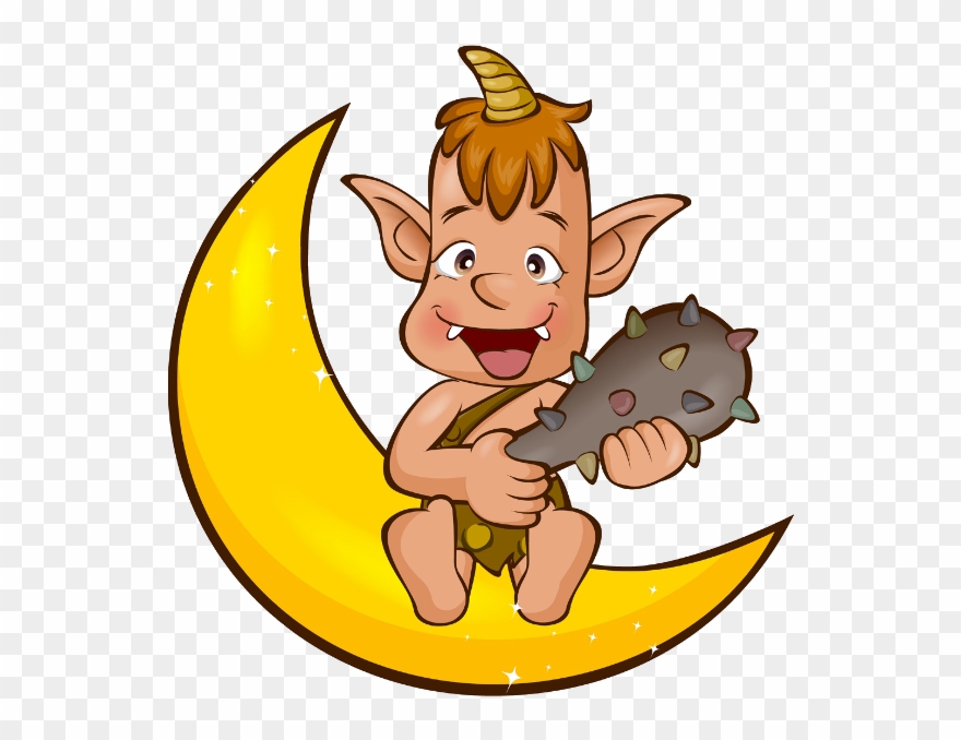 Baby Girl And Boy On Moon Cartoon Clip Art Images - Clip Art - Png Download