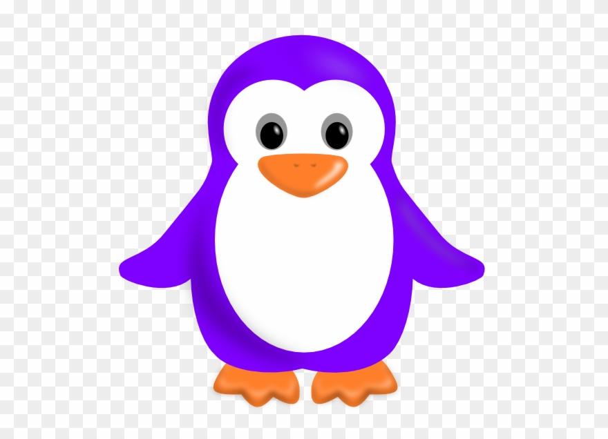 Purple Penguin Clip Art At Clker Com Vector Clip Art - Penguin With Heart Pillow Case - Png Download