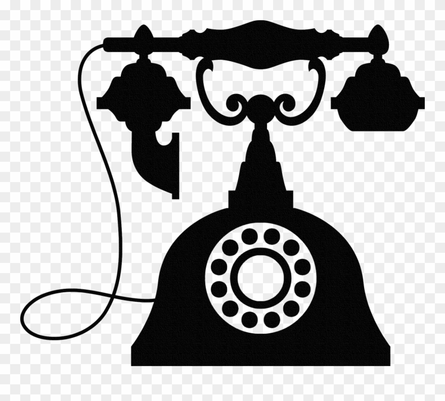 Vintage Telephone Wall Sticker, Old Phone Wall Art, - Vintage Telephone Clipart - Png Download