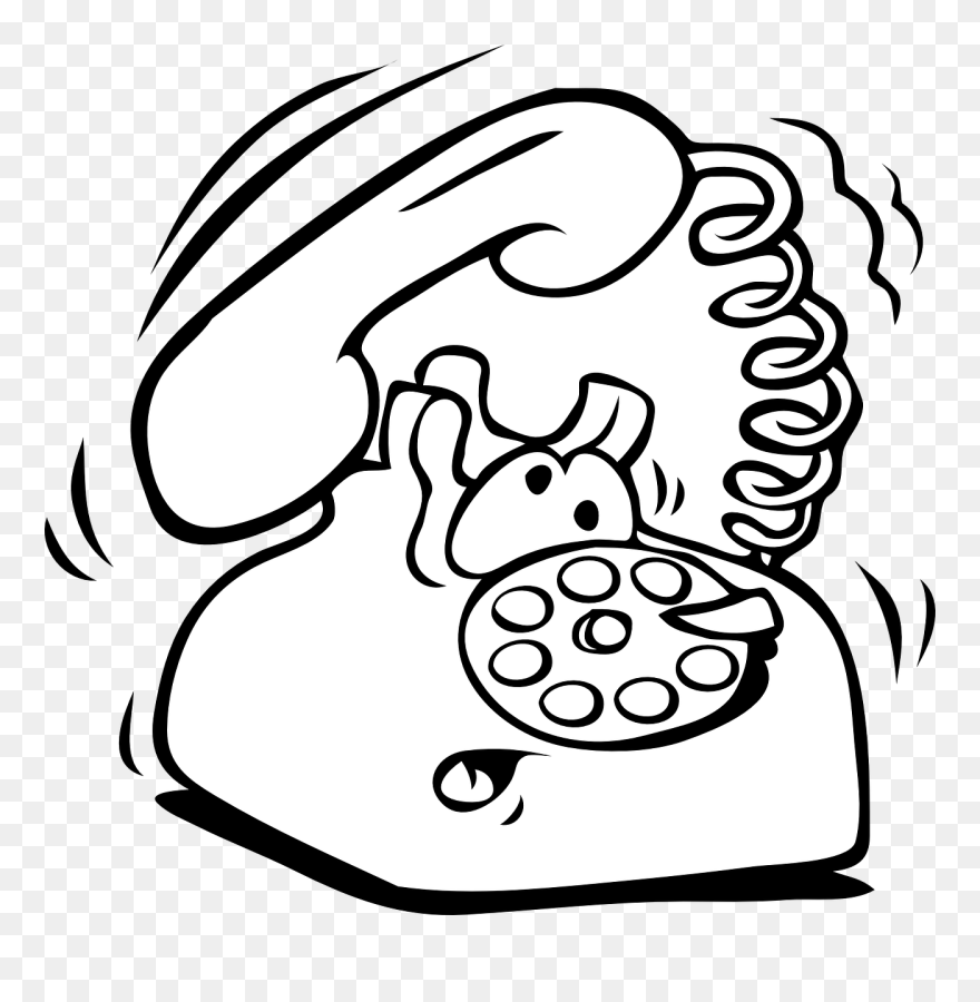 Phone Clipartblack Com Tools Free Black White - Telephone Ringing Clipart Black And White - Png Download