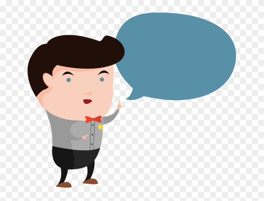 Cartoon Man With A Bubble To Speech - Cartoon Person Talking Png Clipart
