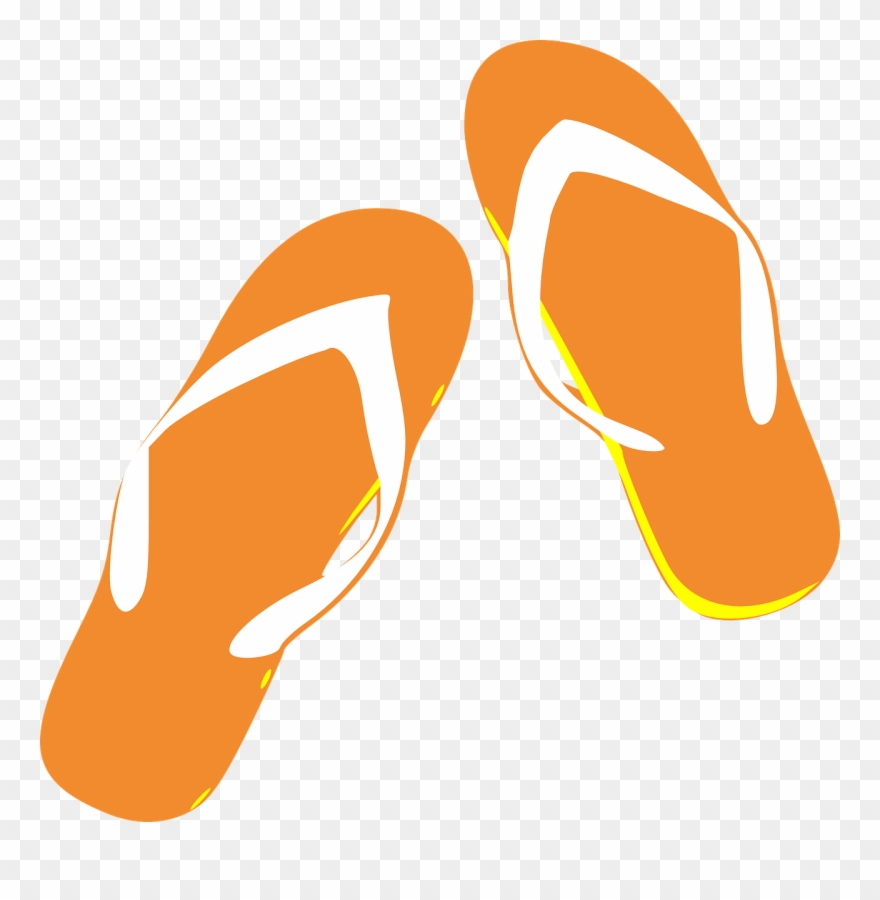 Orange Flip Flops Clipart - Png Download
