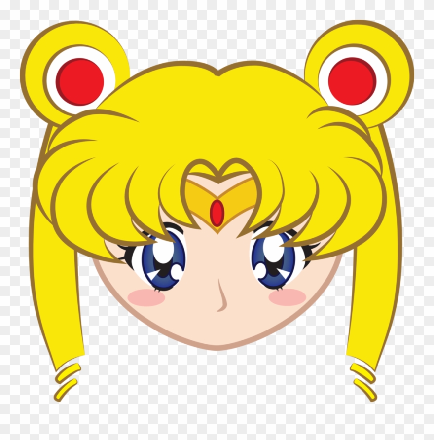 Moon Sticker Png - Sailor Moon Chibi Head Clipart