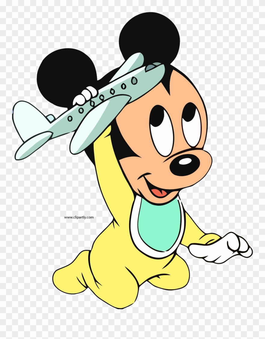Baby Mickey Mouse Playing Toy Plane Clipart Png - Baby Mickey Mouse Clipart Transparent Png