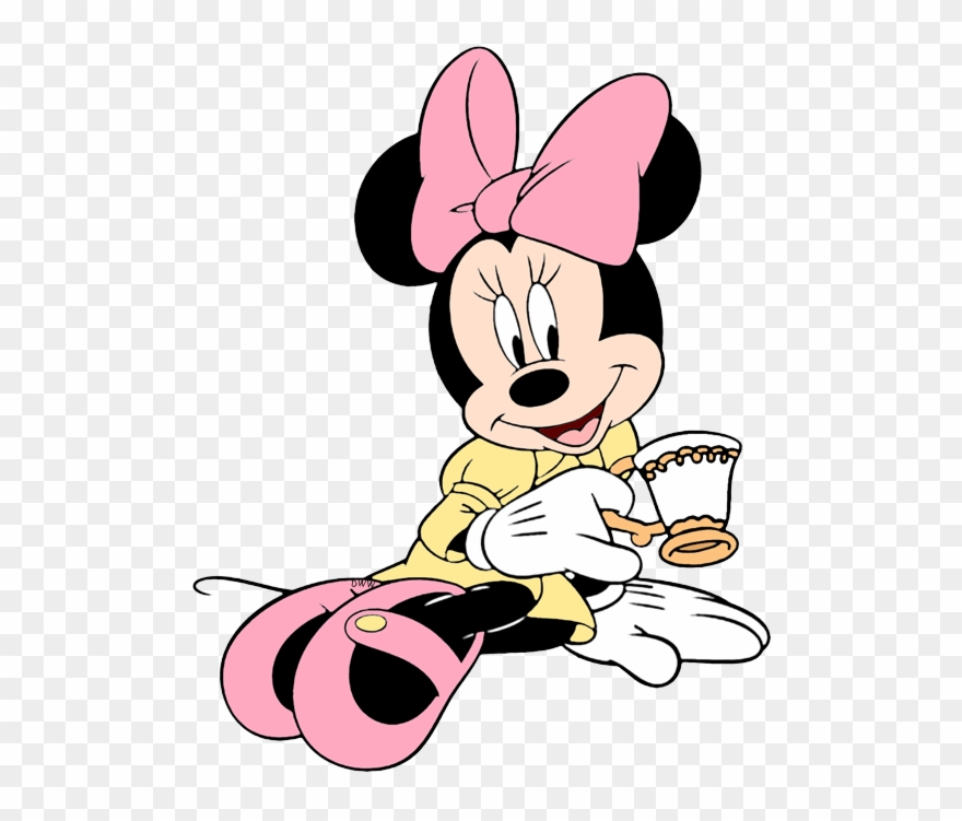 Minnie Mouse Drinking Tea Clipart