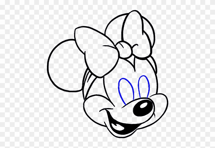 Clip Black And White Stock Bratz Drawing Easy - Draw Minnie Mouse - Png Download