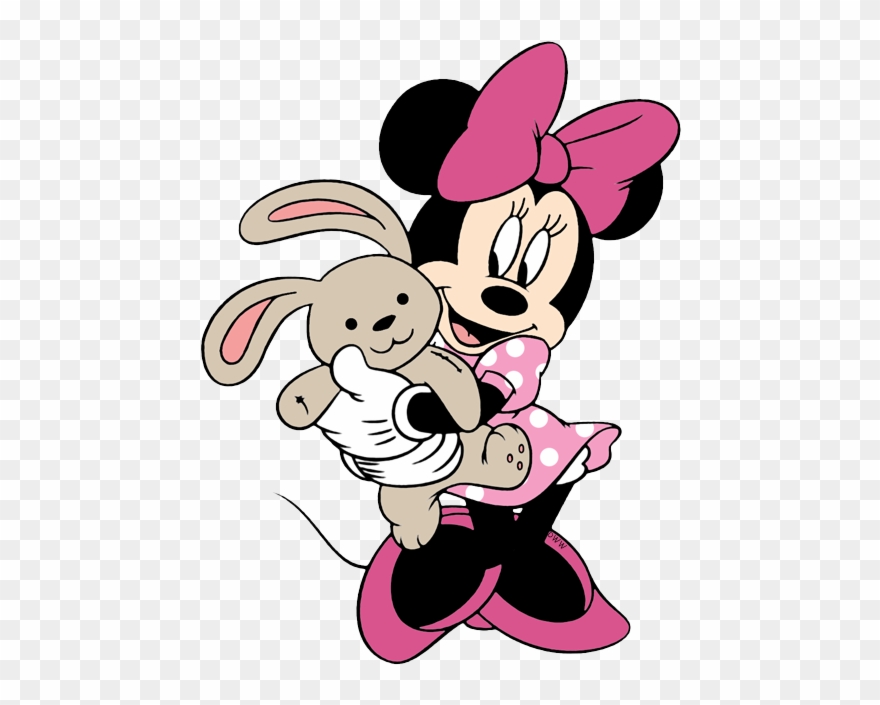 Minnie Mouse, Stuffed Rabbit - Minnie Mouse With Rabbit Clipart