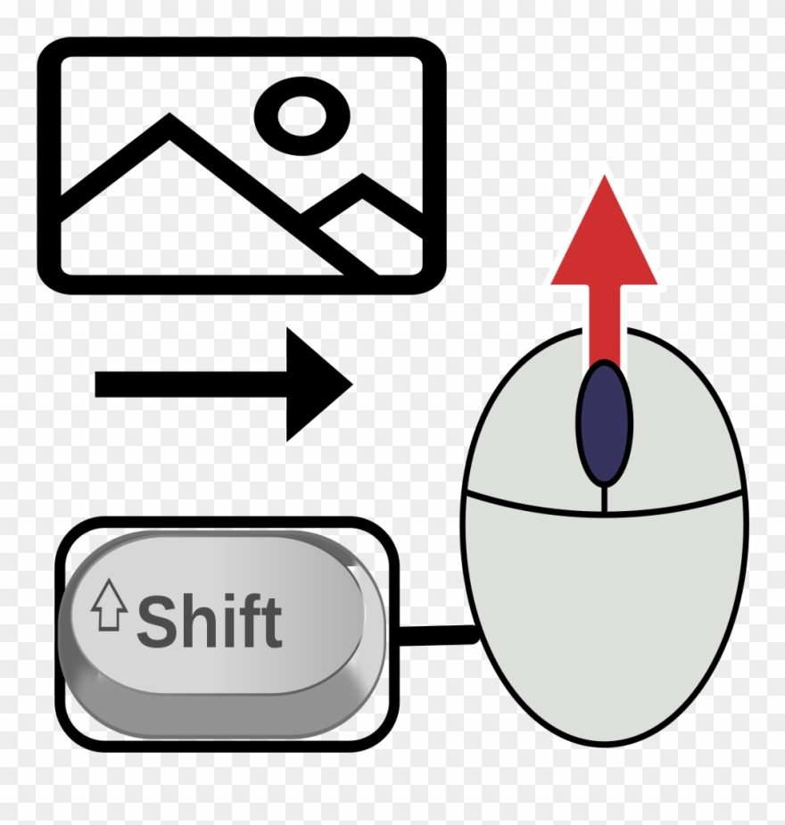 Computer Keyboard Mouse Shortcut To Shift Right - Circle Clipart