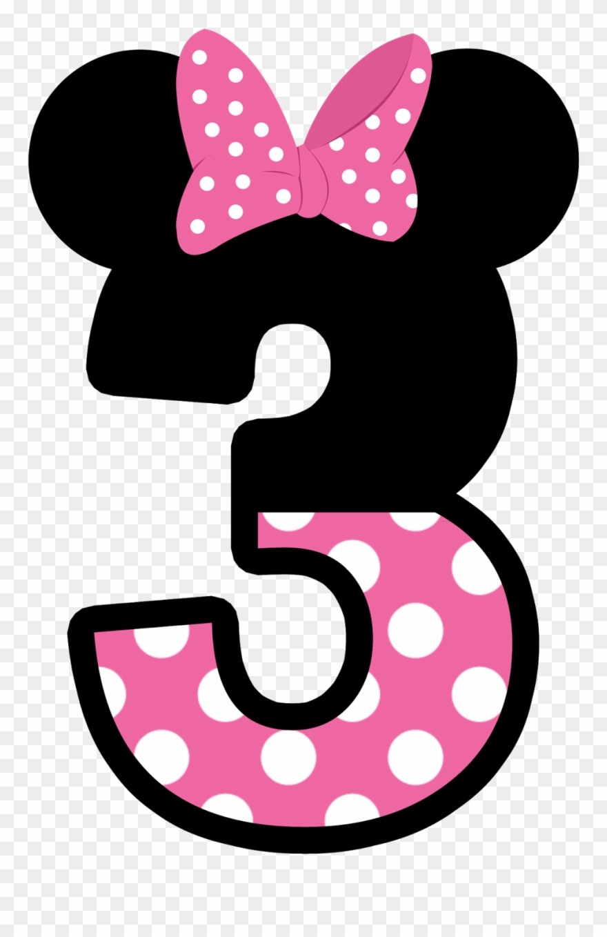 Theme Mickey, Fiesta Mickey, Mickey Party, Mickey Mouse - Minnie Mouse Number 3 Clipart