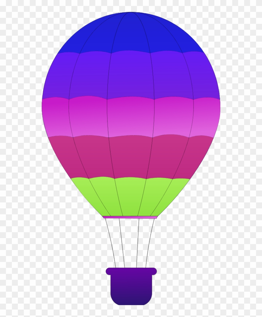 Horizontal Striped Hot Air Balloons - Mail Icon Clipart