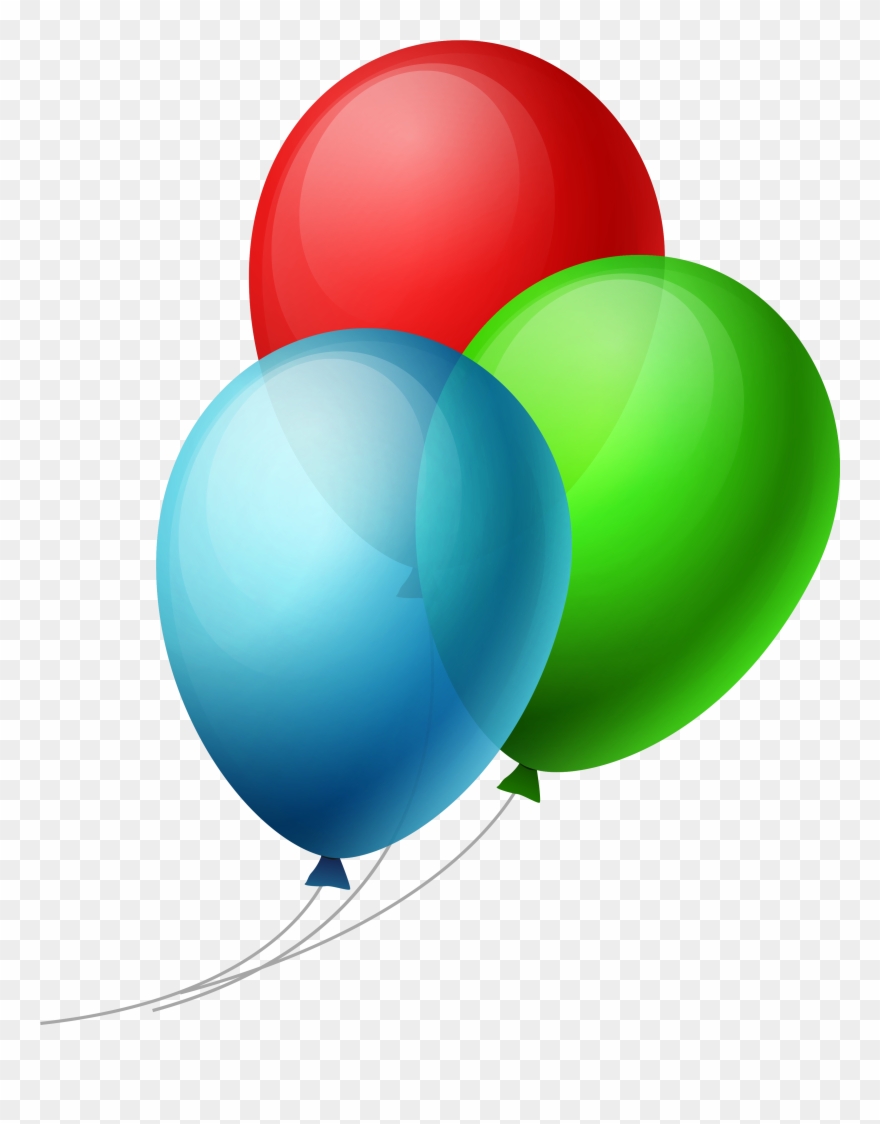 Balloons Clipart Teal - Red Green Blue Balloons - Png Download