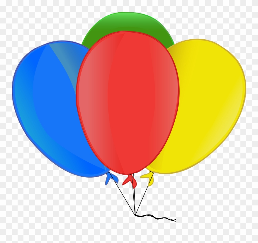 Clipart Bal U00f5es Coloridos Birthday Clip Art Microsoft - Red Yellow Blue Green Balloons - Png Download