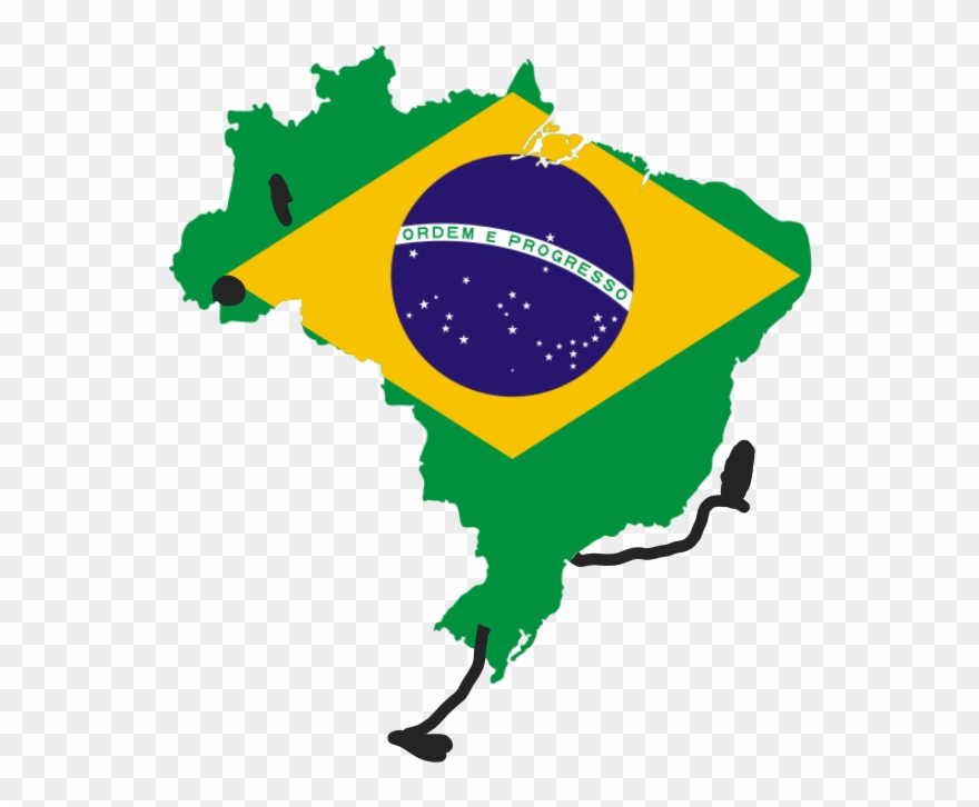 Brazil Flag Continent , Png Download - Brazil Flag Map Transparent Clipart