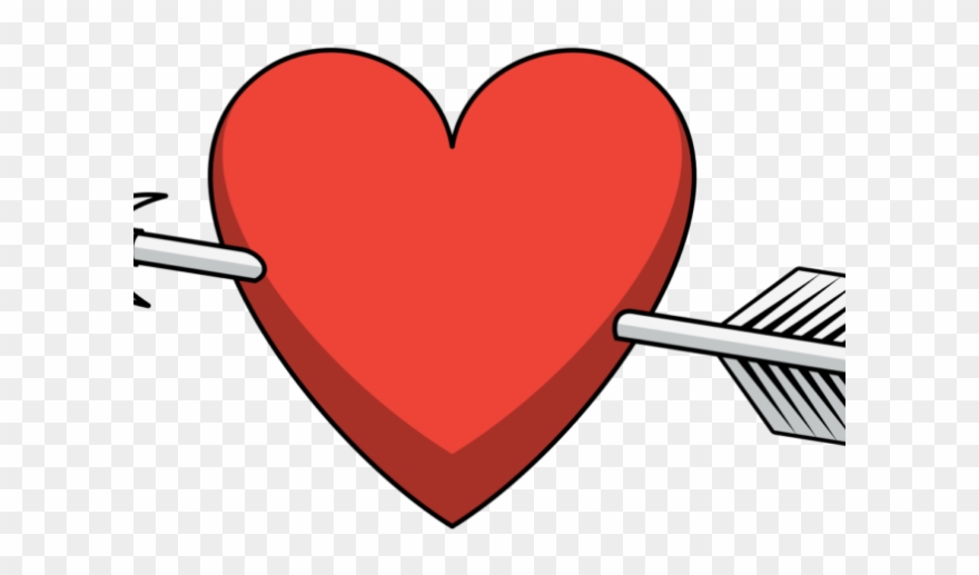Valentine`s Day Clipart Valentines Day Food - Heart With Arrow Through - Png Download