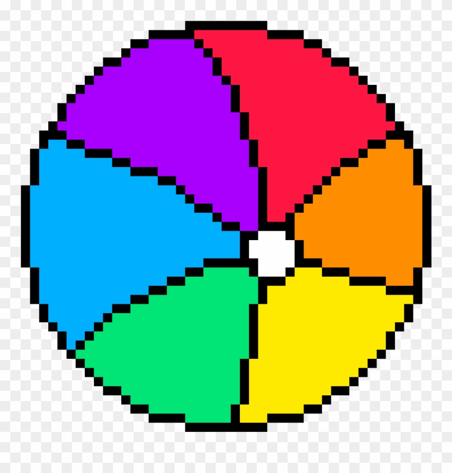 Rainbow Beach Ball - Pixel Art Sphere Clipart
