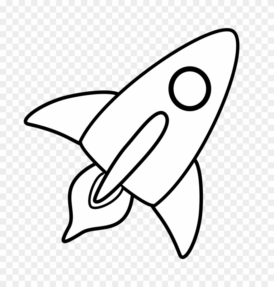 Picture Christmas Rocket Ship Coloring Pages 23 Free - Rocket Clip Art Black And White - Png Download