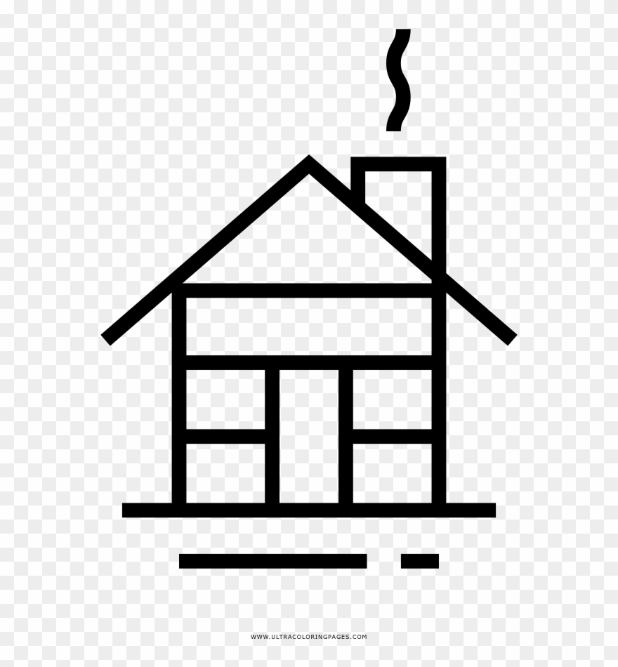 Cabin Coloring Page Clipart