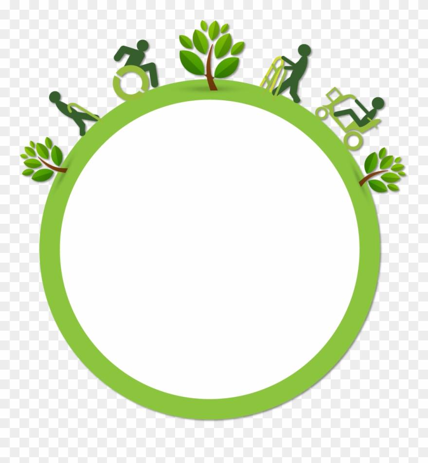 Green Circle With Icon People With Disabilities Walking - Circle Clipart